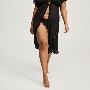 Torrid Black Sheer Swim Coverup